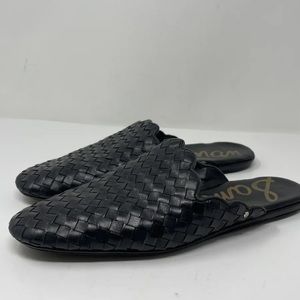Sam Edelman Flats Woven Black Leather Mules (Shoes Size 8)